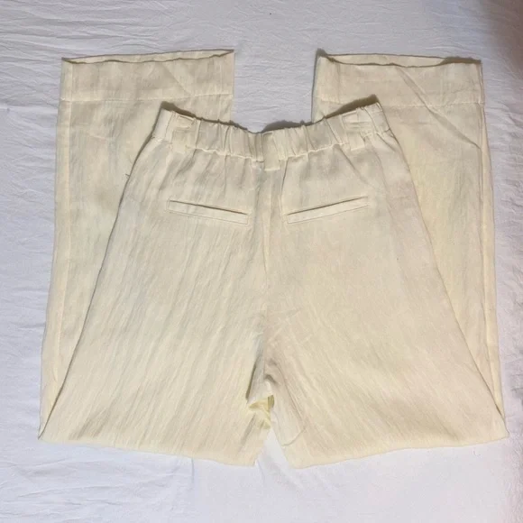 Women’s Cream High-Waisted Wide Leg Trousers - Picture 5 of 8